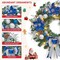 Lighted Christmas Wreath for Front Door Battery Operated (Blue Silver) 24"D x 24"W x 5"H